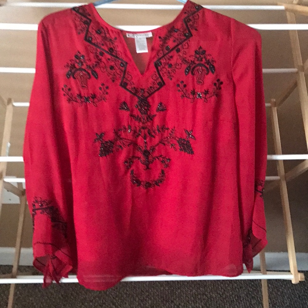Sheer dressy blouse with matching camisole